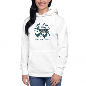 Just a Girl Who Loves Goats & Chickens Pullover Hoodie